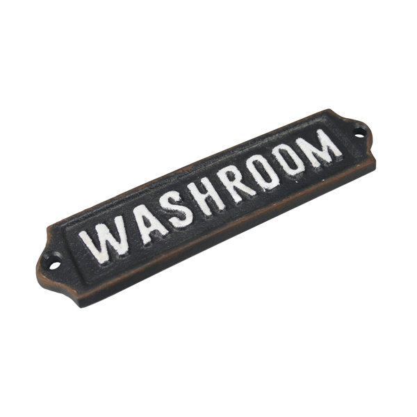 Mike & Melissa Cast Iron Bathroom Door Sign & Reviews Wayfair Canada